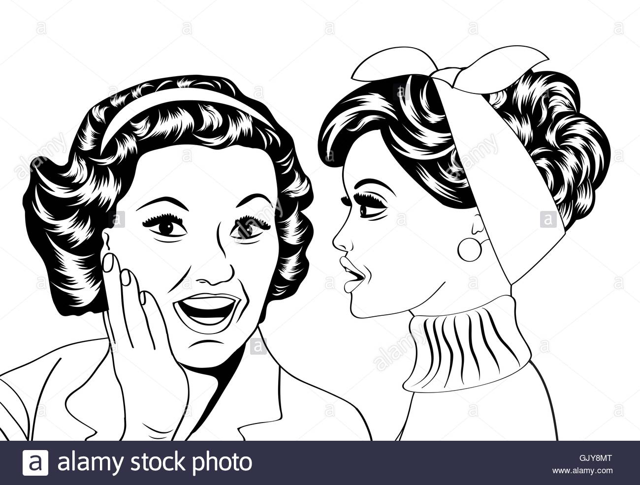 1300x986 Pop Art Retro Women In Comics Style That Gossip Stock Vector Art