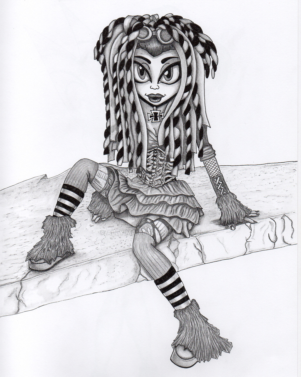 1024x1284 Cyber Goth Girl 003 By Ally Man