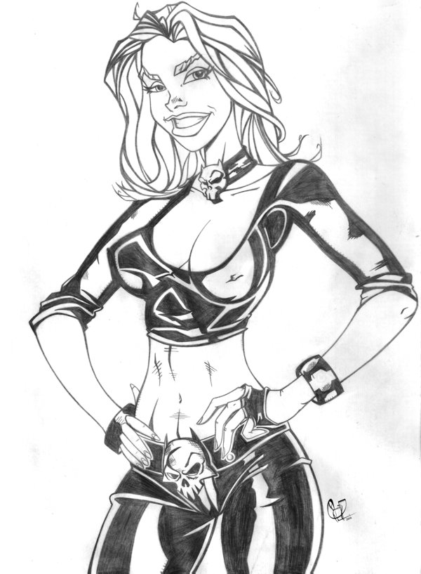 600x817 Gothic Girl Original Art By Leandrosans