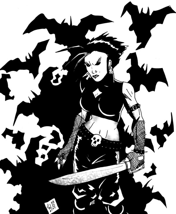 600x730 Ghost Goth Girl Pinup By Esqueleto