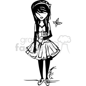 300x300 Royalty Free Goth Girl 384761 Vector Clip Art Image