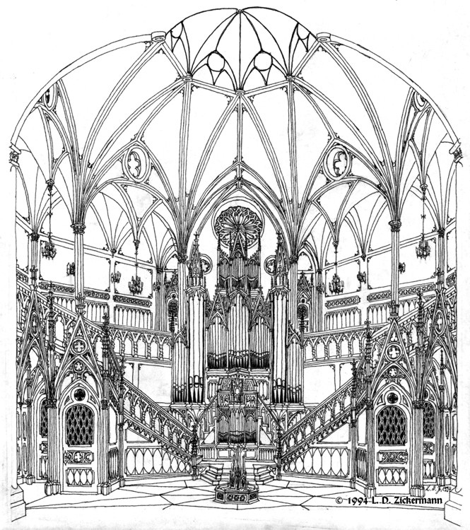665x750 Neo Gothic Hall With Pipe Organ Many Years Ago During