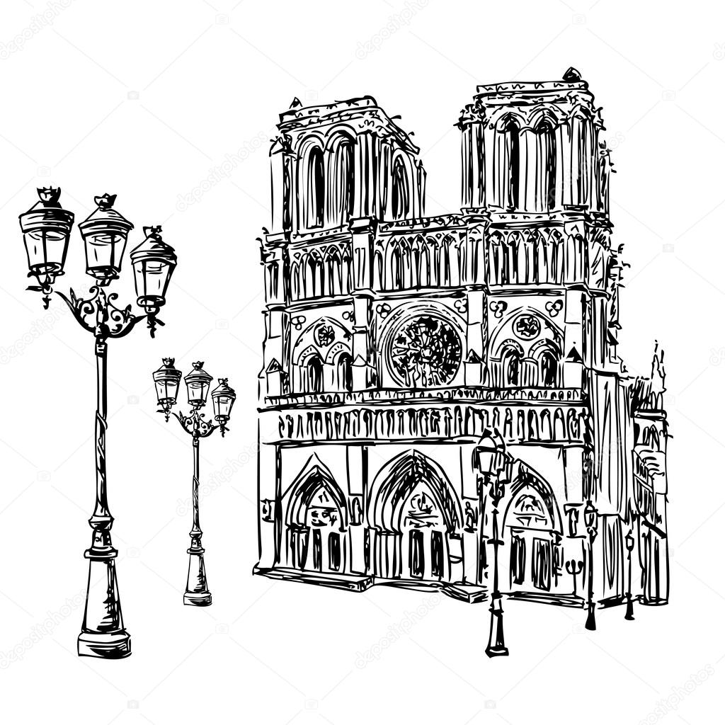 1024x1024 Notre Dame De Paris Stock Vector Yulianas