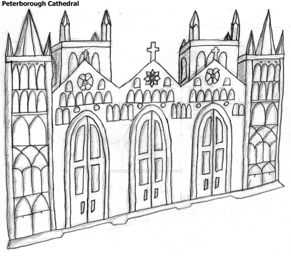 954x837 Peterborough Cathedral Sketch By Mysteryezekude