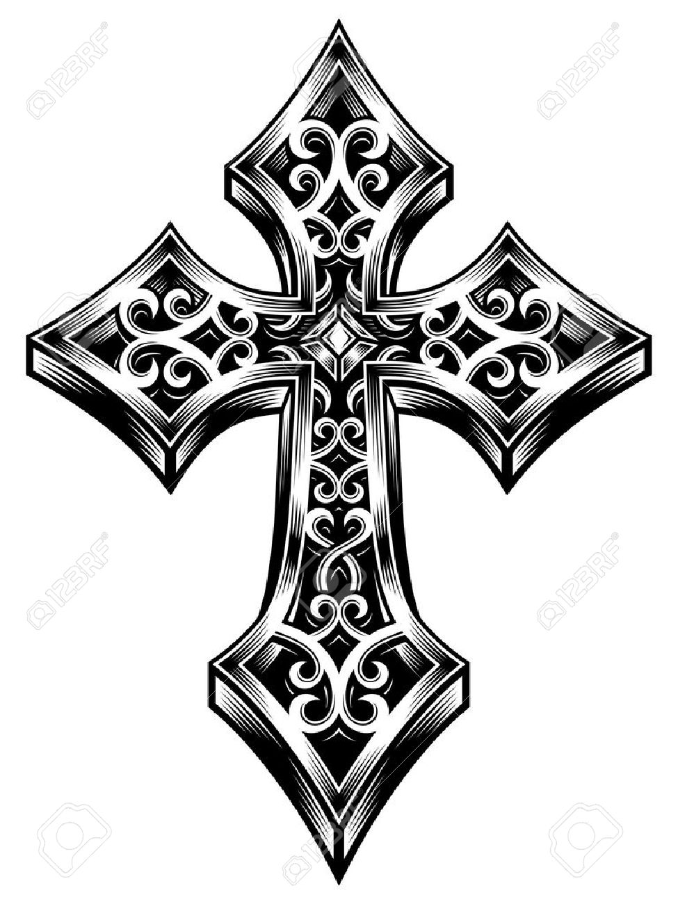 975x1300 Ornate Celtic Cross Vector Royalty Free Cliparts, Vectors,