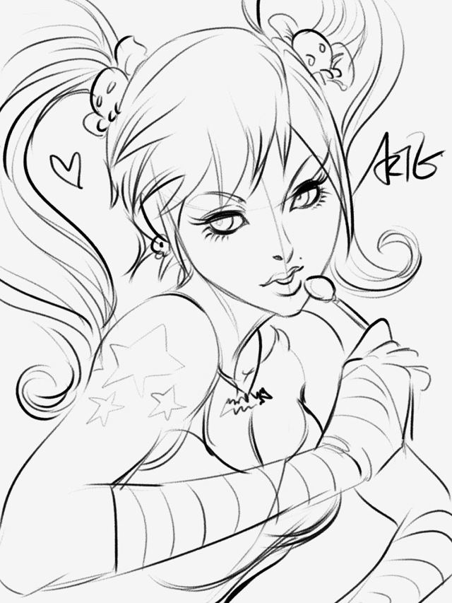 640x853 Gothic Girl Sketch Artgerm Sketch Girl Sketch