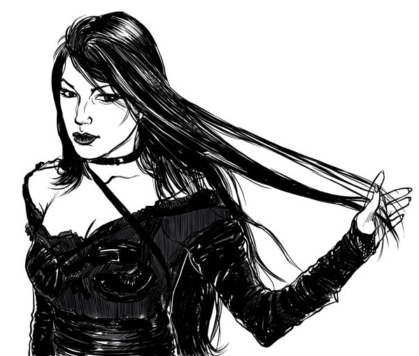 599x510 Woman In Black Gothic Style By Southercomfort