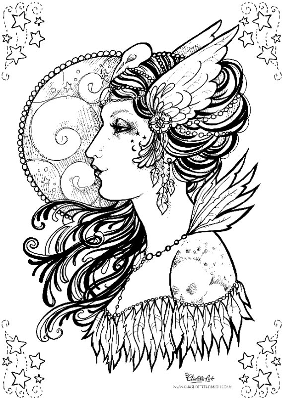 570x806 Adult Colouring Page. Gothic