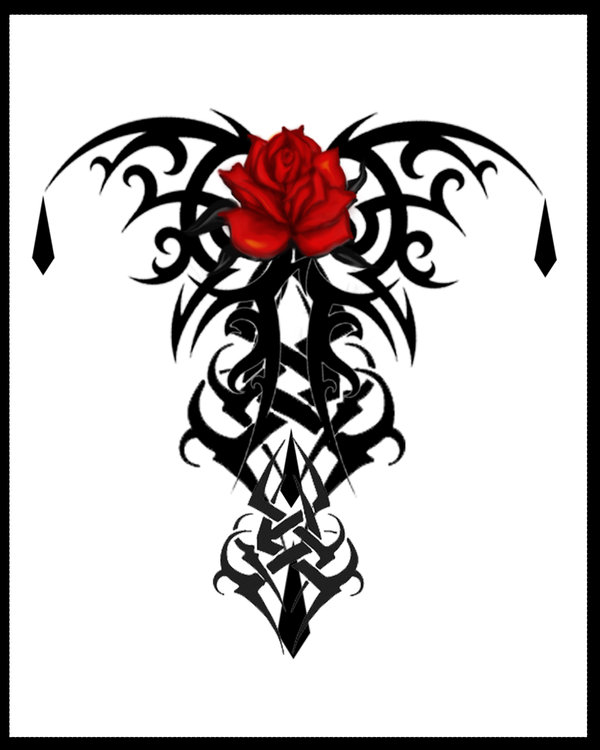 600x750 Gothic Rose Tattoo Print V1 By Quicksilverfury