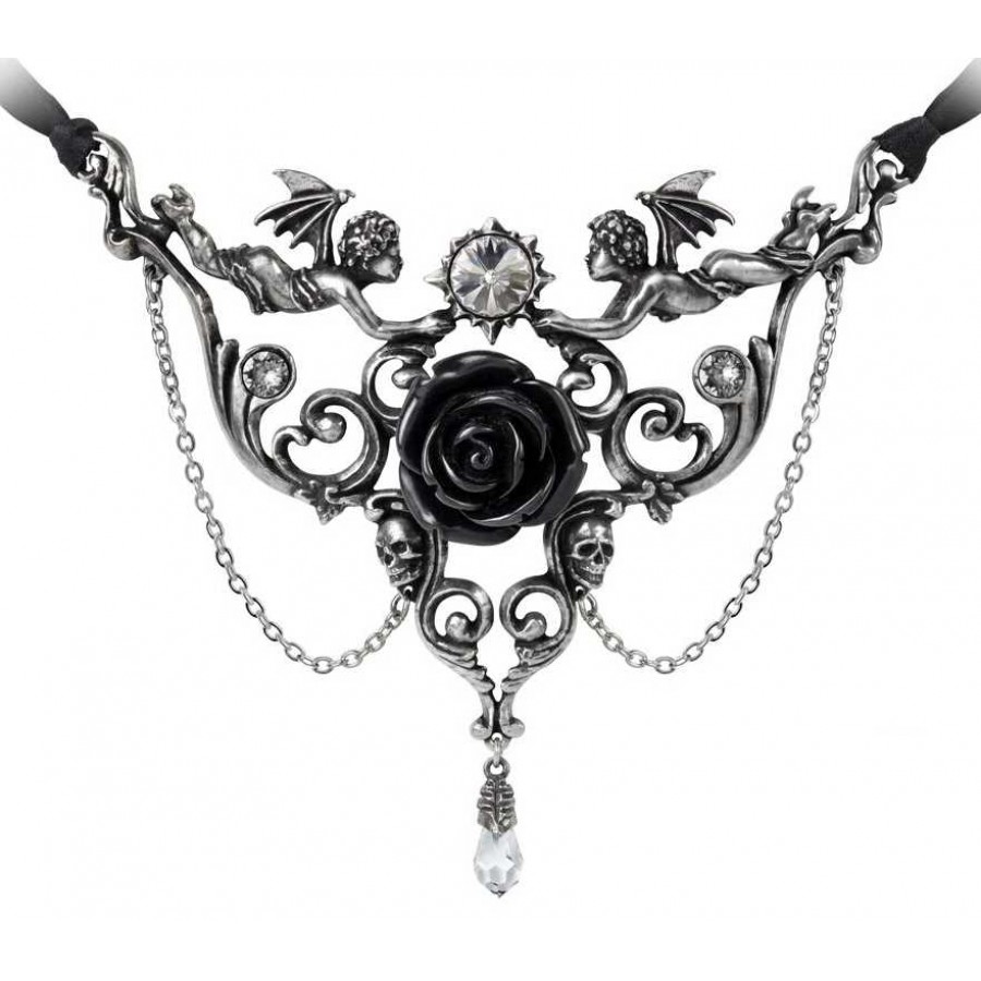 900x900 Mesukmus Black Rose Gothic Necklace Gothic Jewelry