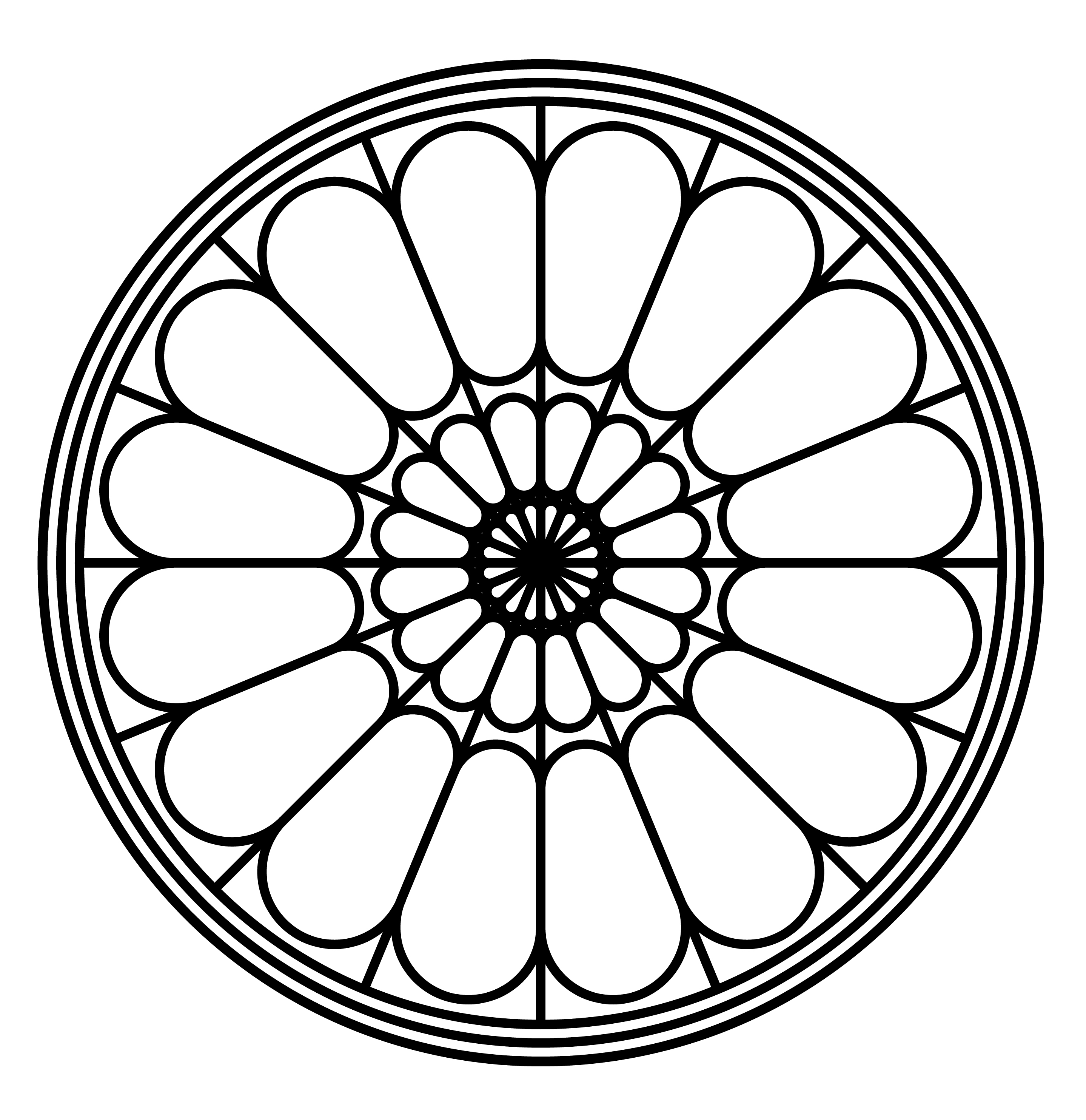 2877x2965 Simple Rose Window Pattern