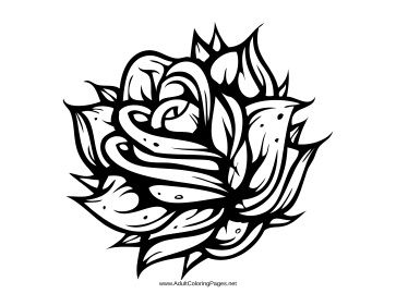 363x281 A Gothic Rose Makes This Adult Coloring Page Great For Those Who