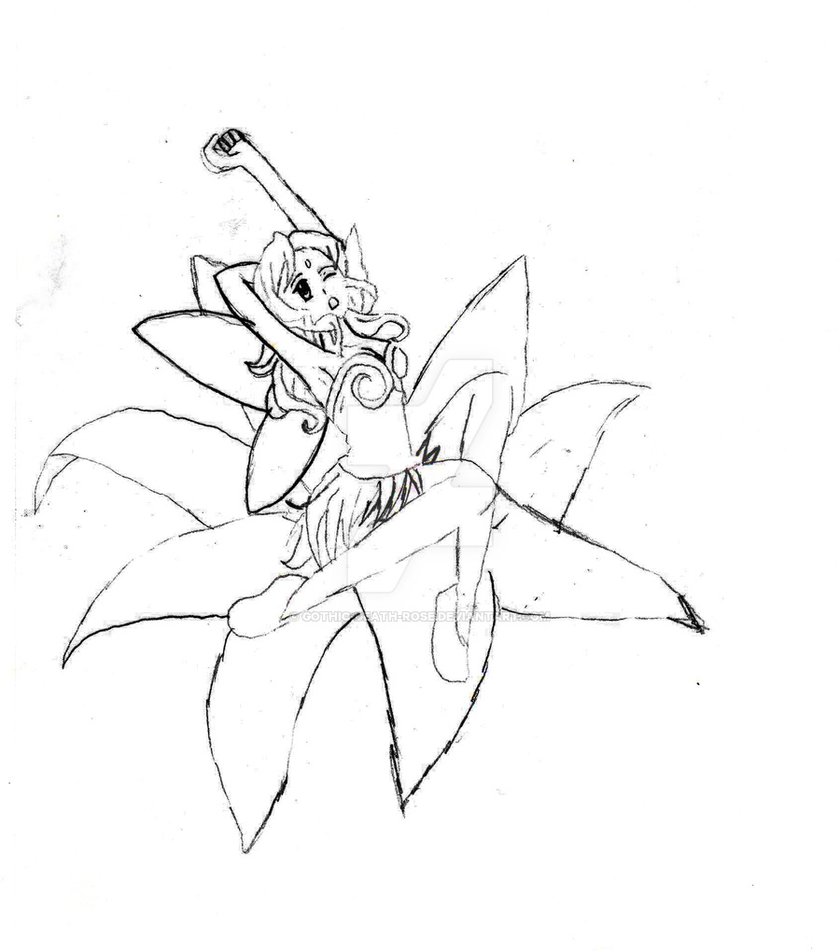 840x952 Anime Fairy By Gothic Death Rose