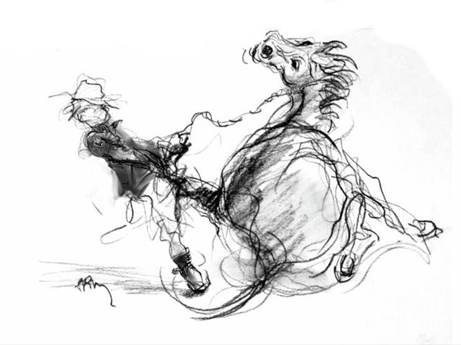 900x675 Government Horse Drawing By Paul Miller