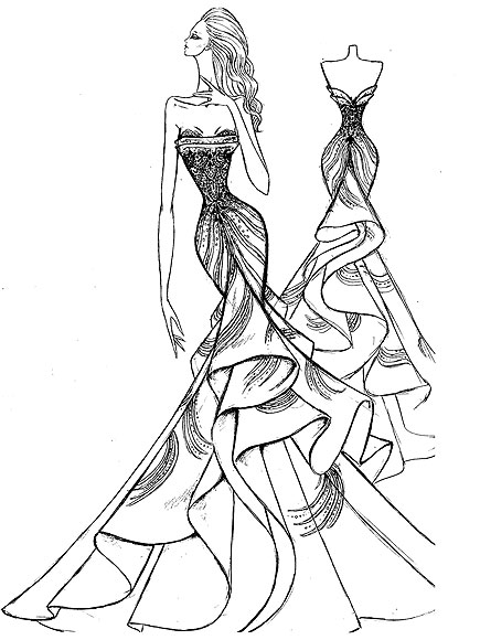 435x580 Love The Sketch And The Dress Design! Wedding Stuff