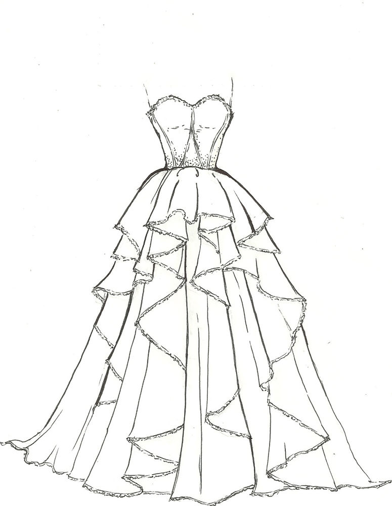 Gown Drawing at GetDrawings | Free download