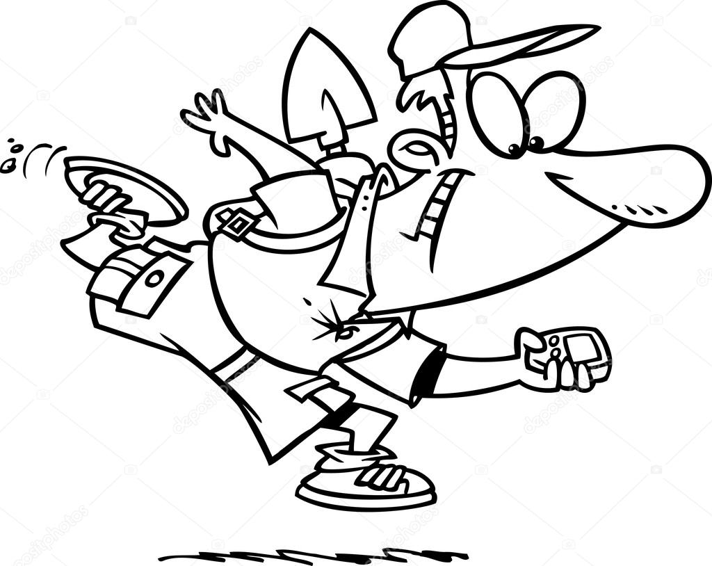 1024x814 Cartoon Gps Treasure Hunter Stock Vector Ronleishman