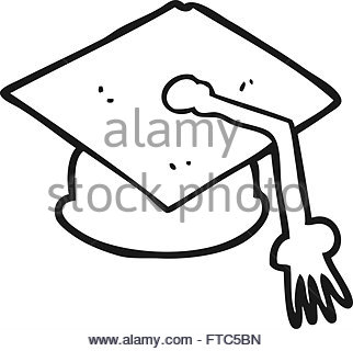 322x320 Freehand Drawn Cartoon Graduation Cap On Question Mark Stock