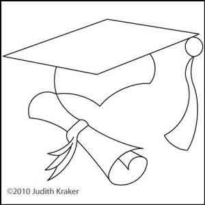 300x300 Graduation Cap And Scroll Block Digital Quilting Designs