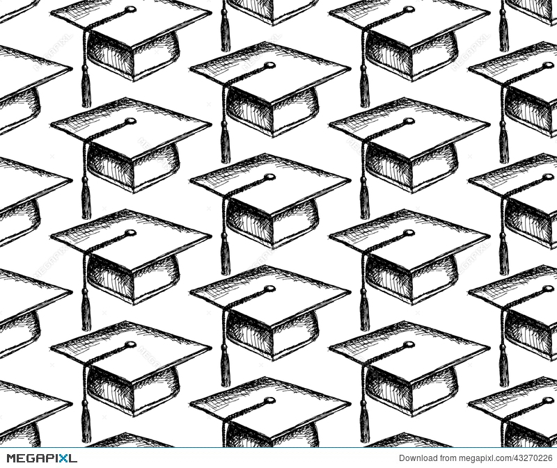 800x673 Sketch Graduation Cap Illustration 43270226