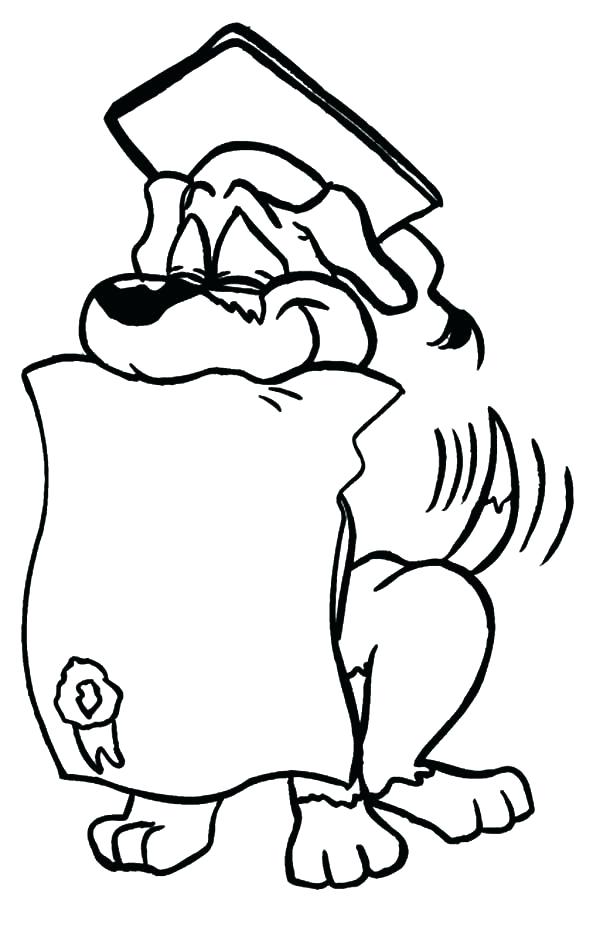 600x934 Classy Graduation Coloring Pages Fee Dog Bite Diploma And Wear Cap