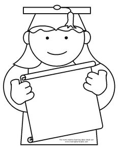 236x305 Coloring Page Template For A Graduation Theme From Making Learning