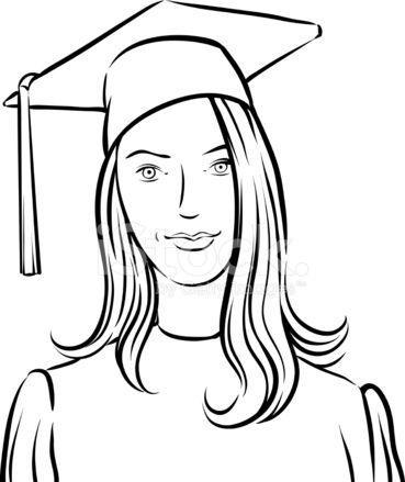 369x439 Whiteboard Drawing Graduate Girl Stock Vector