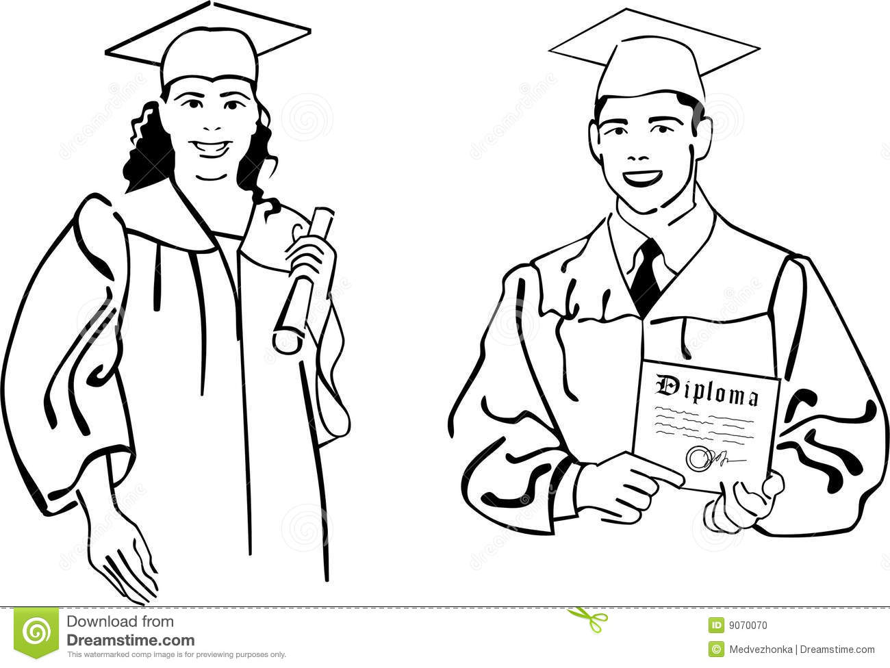 1300x976 Line Drawing Of Graduate