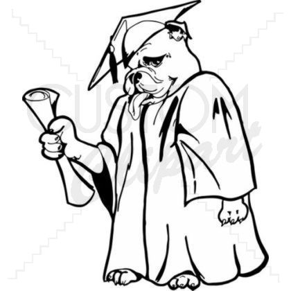 420x420 Bulldog Clipart Graduation