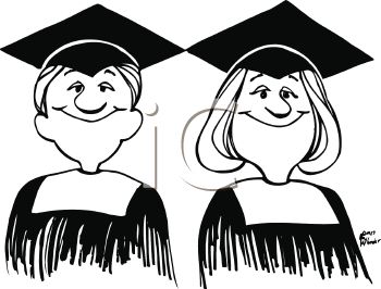 350x266 Royalty Free Clipart Image Graduation Cartoon Of Twins In Cap