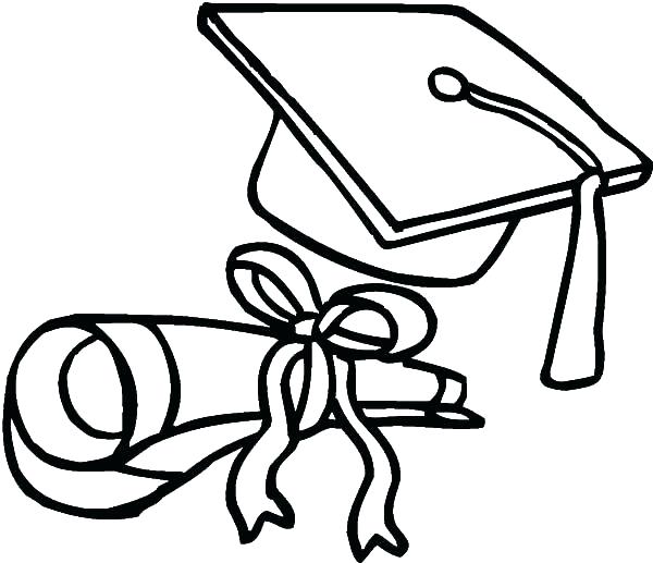 600x517 Graduation Coloring Pages Picture Graduation Hat Coloring Pages