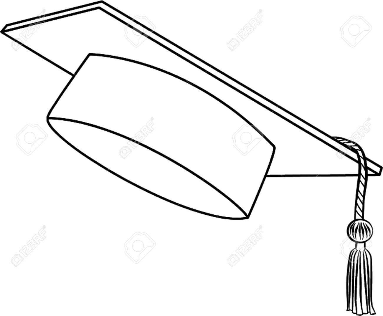 1300x1073 Graduation Hat Isolated Outline Royalty Free Cliparts, Vectors
