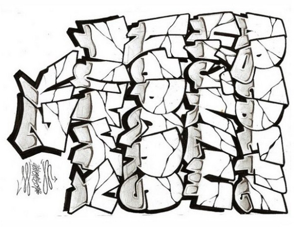 581x450 Sketch Graffiti Alphabet Letters On Paper