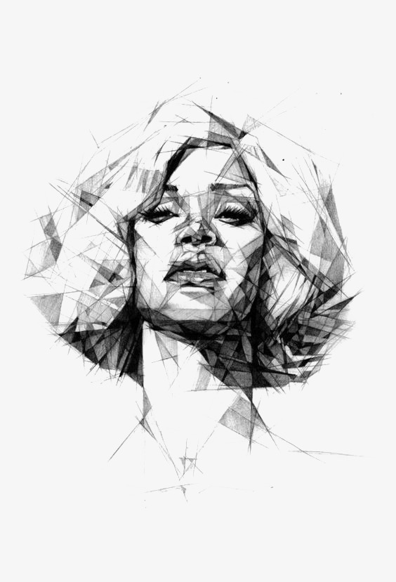 564x829 Graffiti Girl Line, Illustration, Cartoon, Hand Painted Png Image