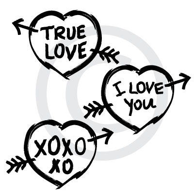 400x400 True Love Graffiti. Hearts And Kisses. File Download Vector