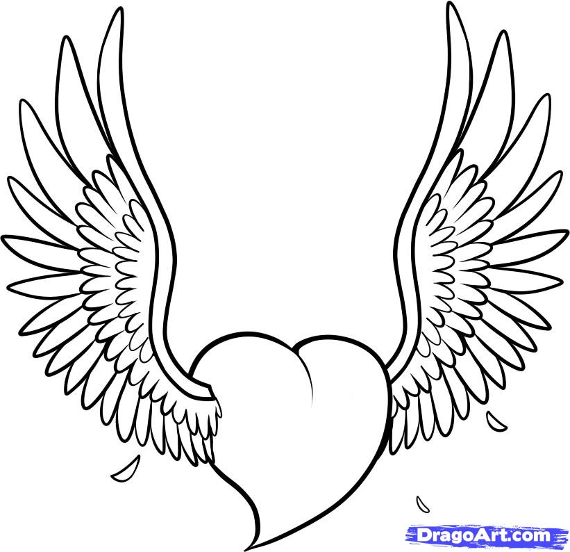 821x794 Draw A Heart With Wings Tattoo