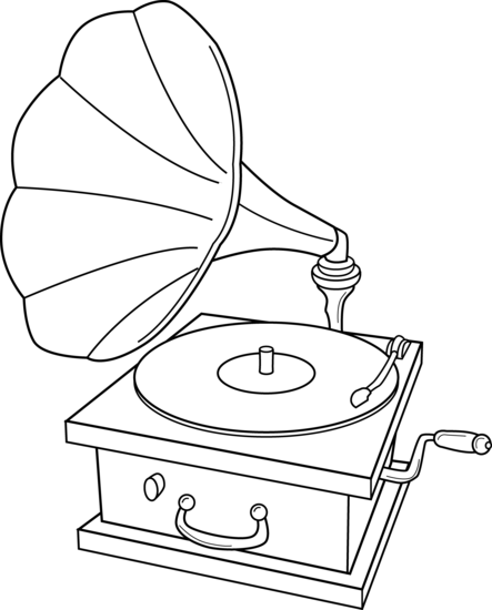 443x550 Record Player Coloring Page