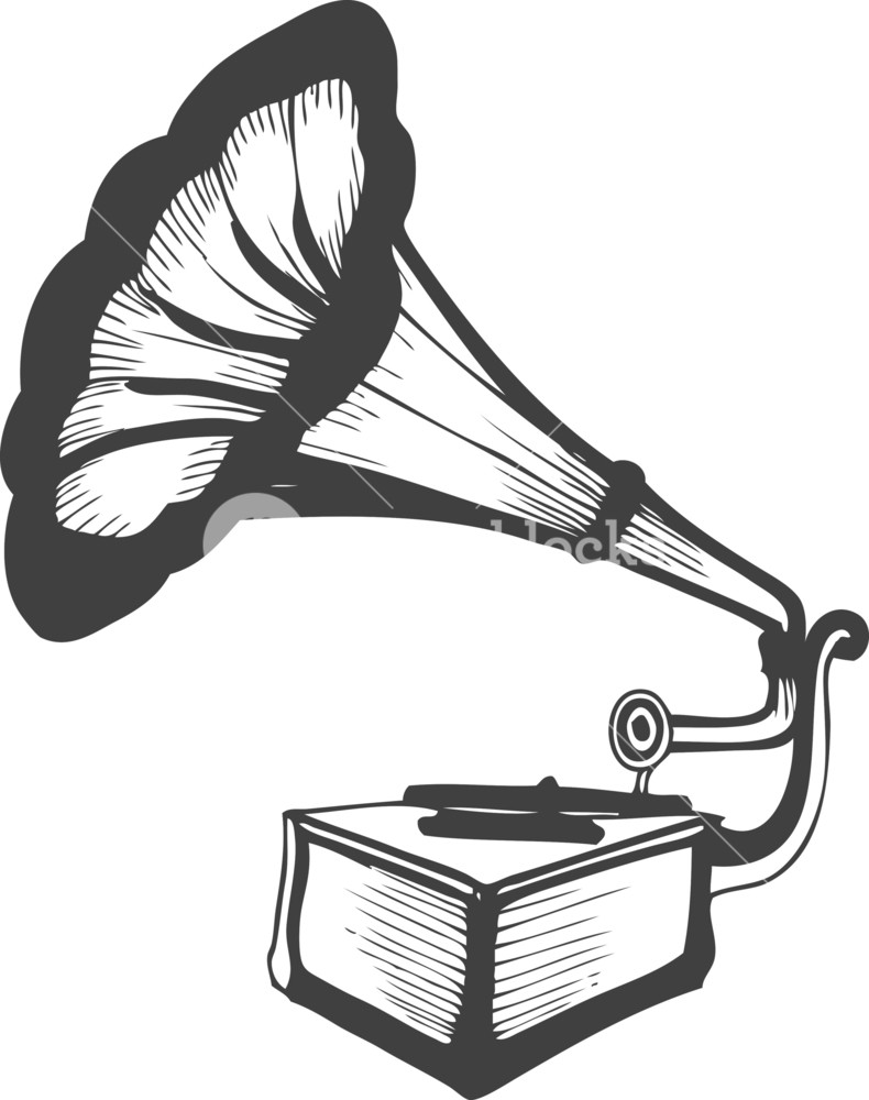 790x1000 Vector Gramophone Royalty Free Stock Image