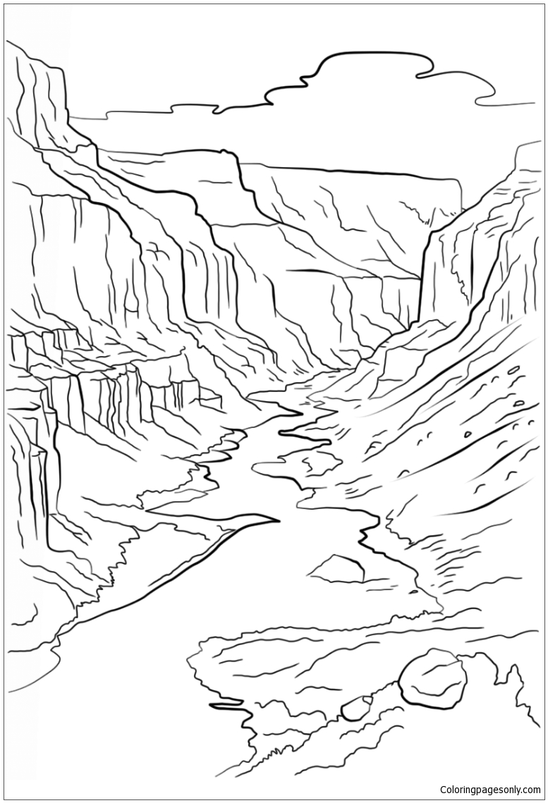 777x1139 Grand Canyon Coloring Page