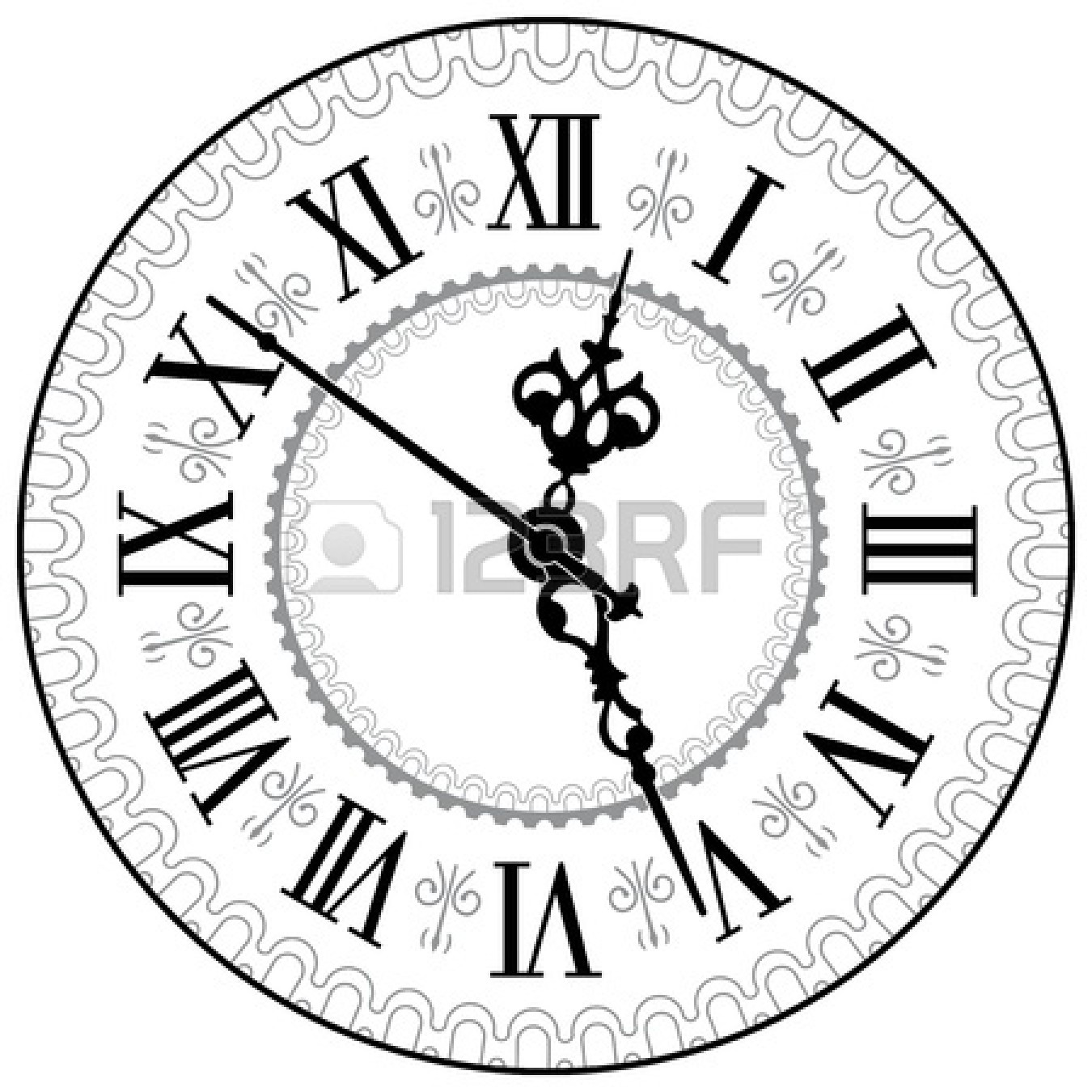 1350x1350 Antique Clock Vector Illustration Stock Vector