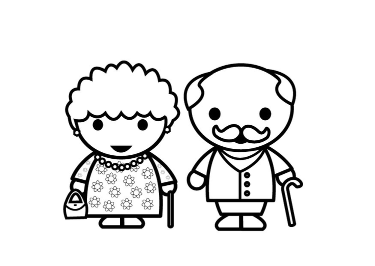 750x531 Coloring Page Grandmother And Grandfather