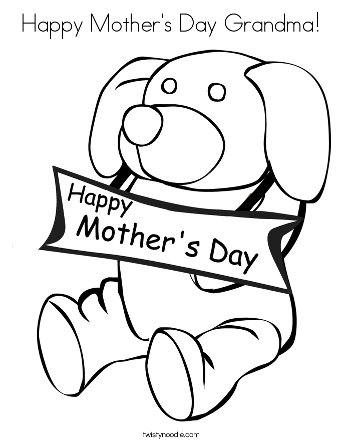 685x886 Happy Mother's Day Grandma Coloring Page
