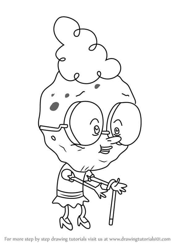567x800 Learn How To Draw Grandma Squarepants From Spongebob Squarepants
