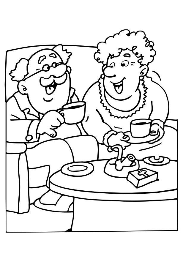 616x872 Coloring Page Grandma And Grandpa