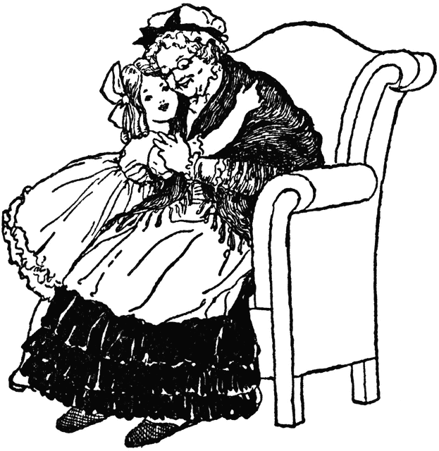 623x640 Grandmother Hugging Granddaughter Clipart Etc