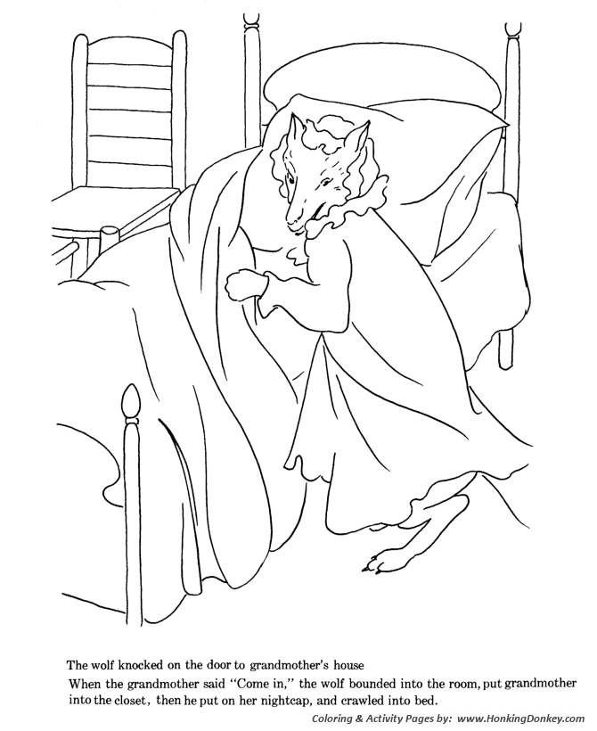 670x820 Little Red Riding Hood Fairy Tale Story Coloring Pages The Wolf