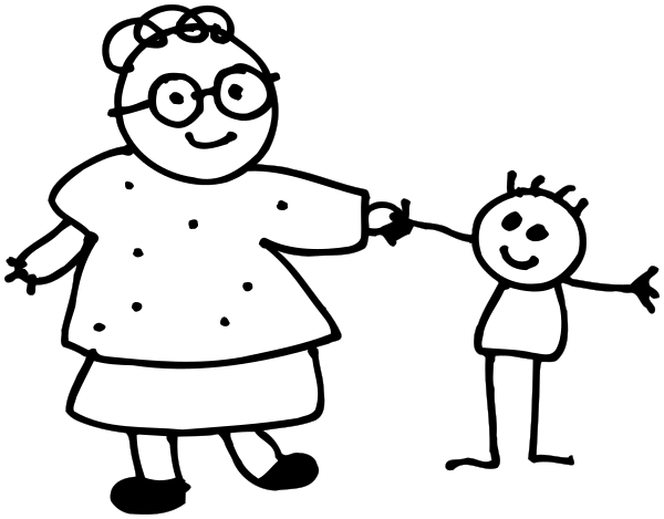 600x469 Grandma Stick Bw