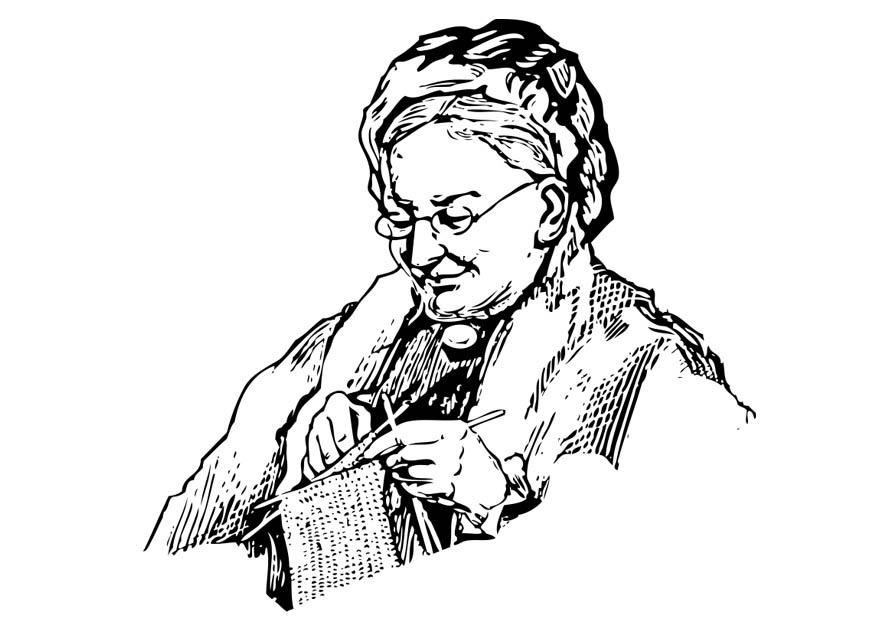 875x620 Coloring Page Grandmother