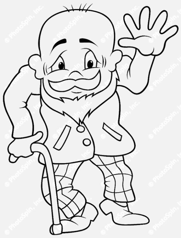 608x800 Grandpa Clipart Black And White