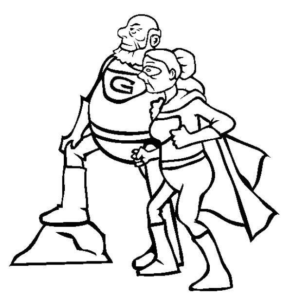 600x612 Super Grandparents In Gran Parents Day Coloring Page